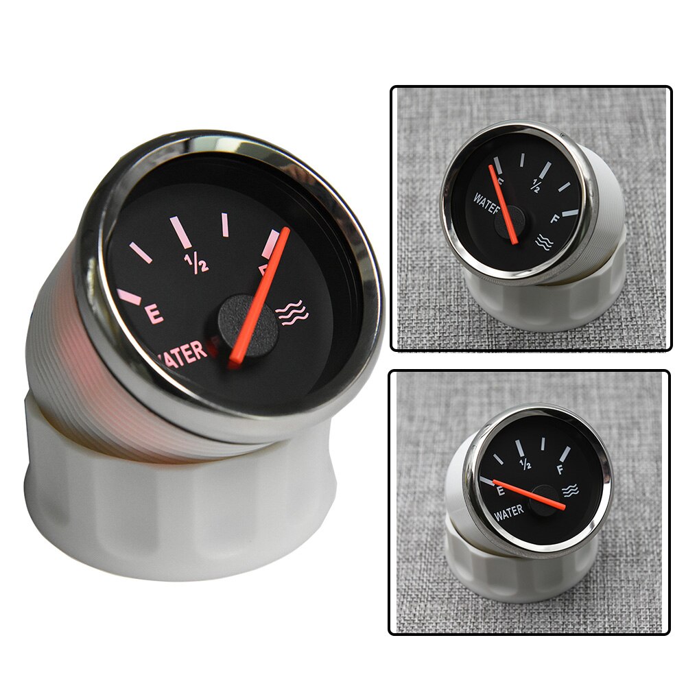 Jauge de niveau d'eau 52mm avec capteur de niveau d'eau 0-190ohm, compteur de niveau de réservoir, capteur d'unité pour voiture bateau, LED rouge 12V/24V