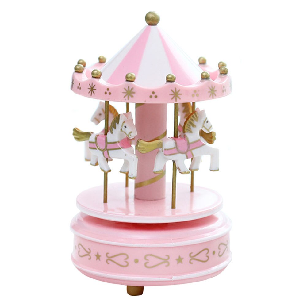 Romantic Carousel Horse Music Box Toy Artistic Wooden Carousel Music Boxes SMD66: Color 9