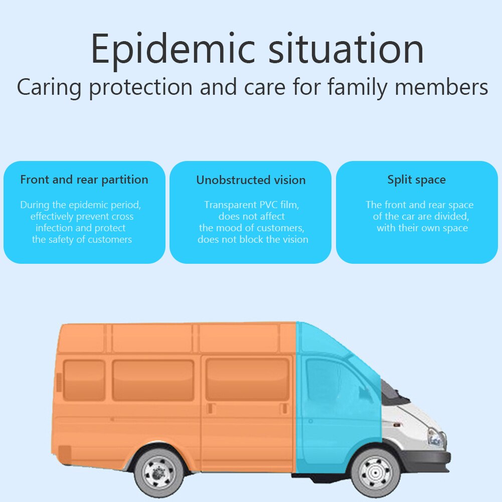 Car Isolation Film Full Surround Protective Cover Front Rear Row Driver Guest Partition PVC Screen for Uber Taxi Auto Accessory