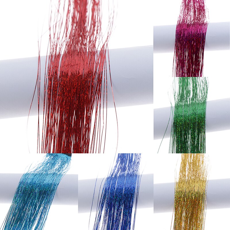 1 worek blask włosów blichtr Bling włosy Secoration dla syntetycznych robić przedłużania włosów brokat tęczy dla dziewcząt i imprezę 50x3.3cm
