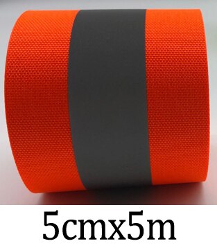 High Visibility Reflective Tape Strip, Fabric Florescent Reflective Safety Tape Sew-on Warning Safety Trim: Ornage 5m