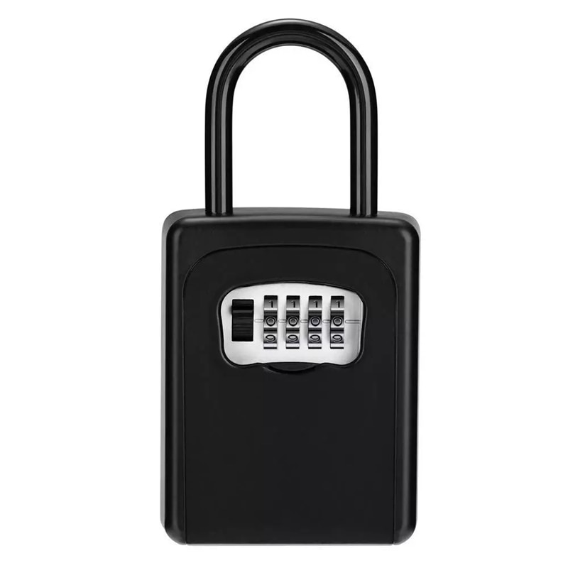 MOOL 4-Digit Key Lock Box Combination Password Lock Box with Code for House Key Storage Combo Door Locker