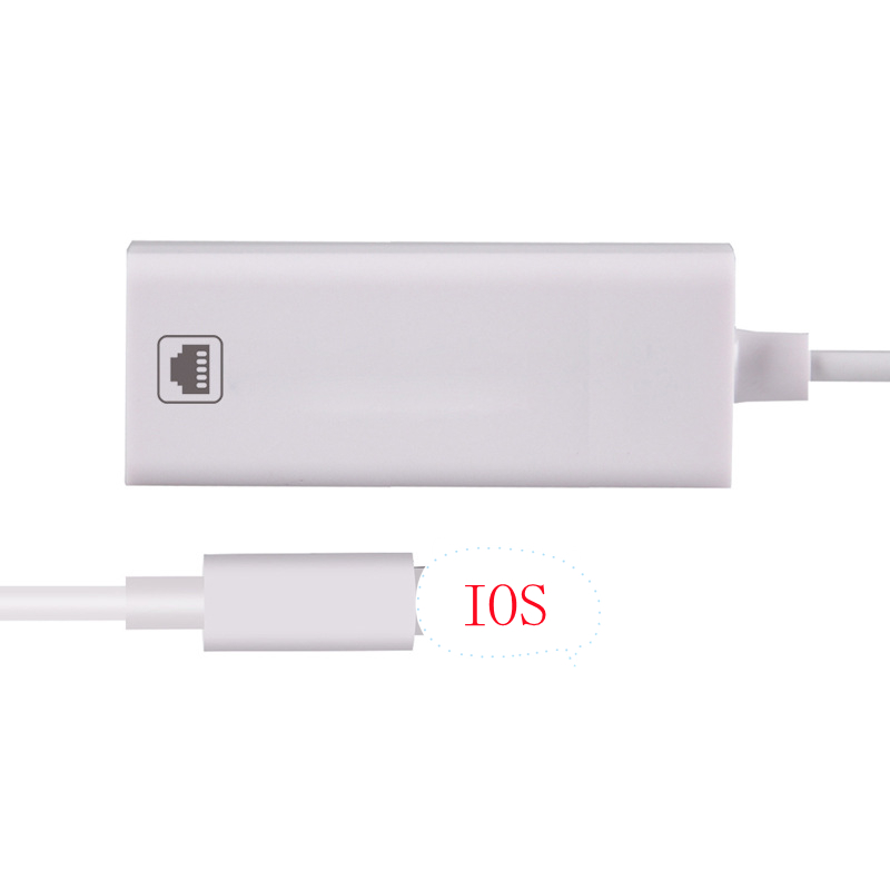 Adaptador de cable de red de 100Mbps para Lightning a RJ45 Ethernet LAN con cable compacto de viaje para iPhone para iPad Series
