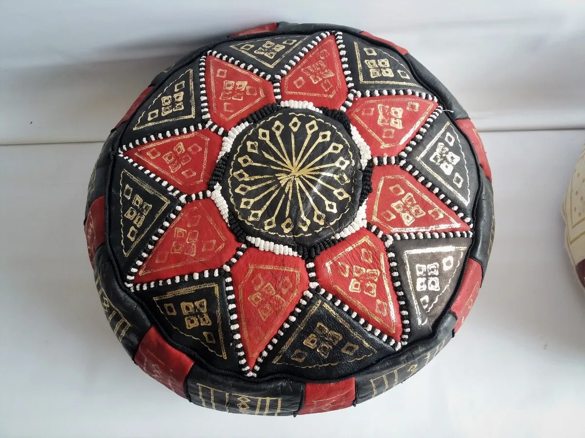 Puf Pouf Hecho a Mano en fès, Marrakech Cuero autentico SIN relleno