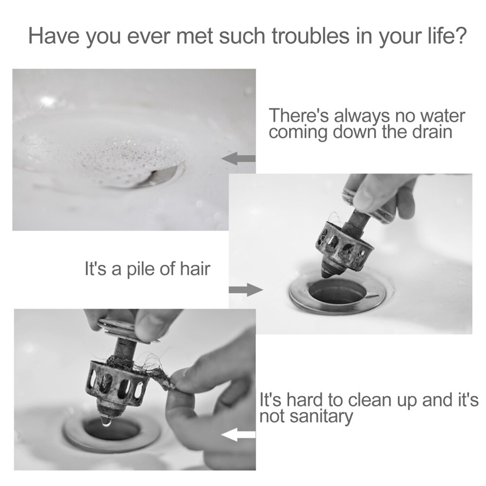 2pcs Basin Sink Drain Stopper Bathroom Strainer Wash Basin Bounce Drain Filter