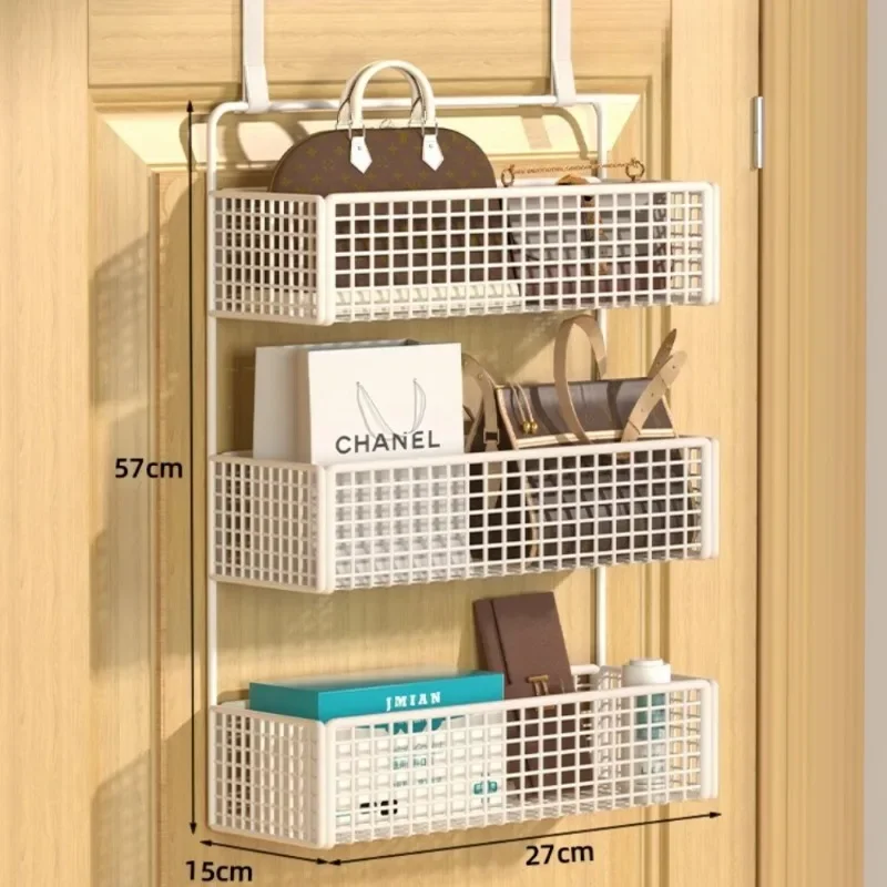 Door Mounted Shelf with Hooks Kitchen Wall Mount Storage Shelves Bathroom Organiser Multifunctional Toiletries Organiser Shelf