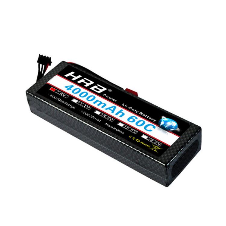 HRB 2S 7.4V RC Lipo Battery 3300mah 4200mah 6000mAh 7000mah 8000mah 100C Hard Case For Traxxas 1/10 Scx10 1/12 RC Monster Cars