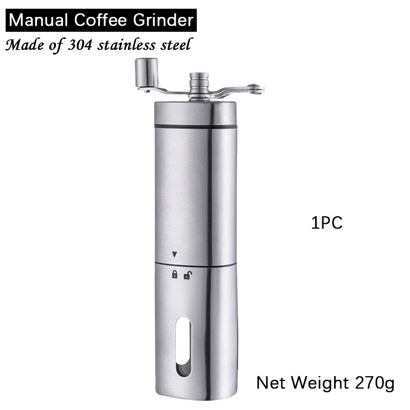 Trekantede manuelle kaffekværne møller 304 kaffebønnepebermøller i rustfrit stål med keramisk malekerne køkkenkværn: Default Title