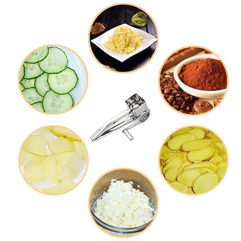 4 Drums Blades Rotary Cheese Grater Stainless Steel Cheese Slicer Shredder Butter Cutter Kitchen Gadgets