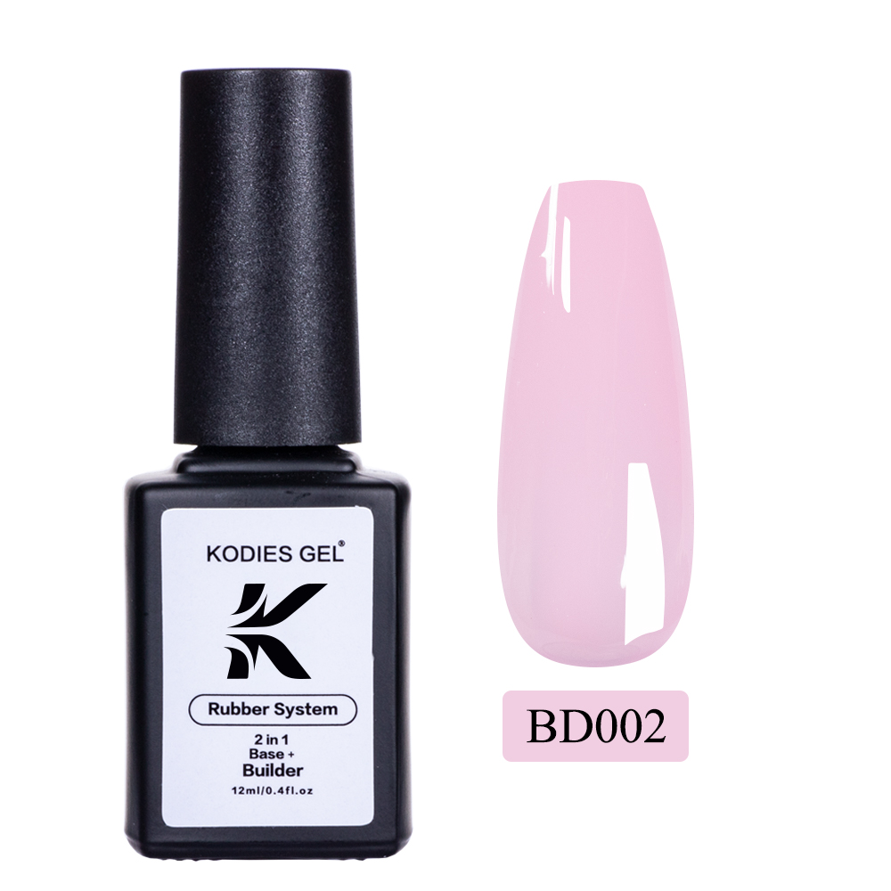 KODIES GEL Rubber Base Gel Builder Poly Nail Gel Polish for Extension 12ML Semi Permanent UV Manicure Color Base for Nails Art: Pink