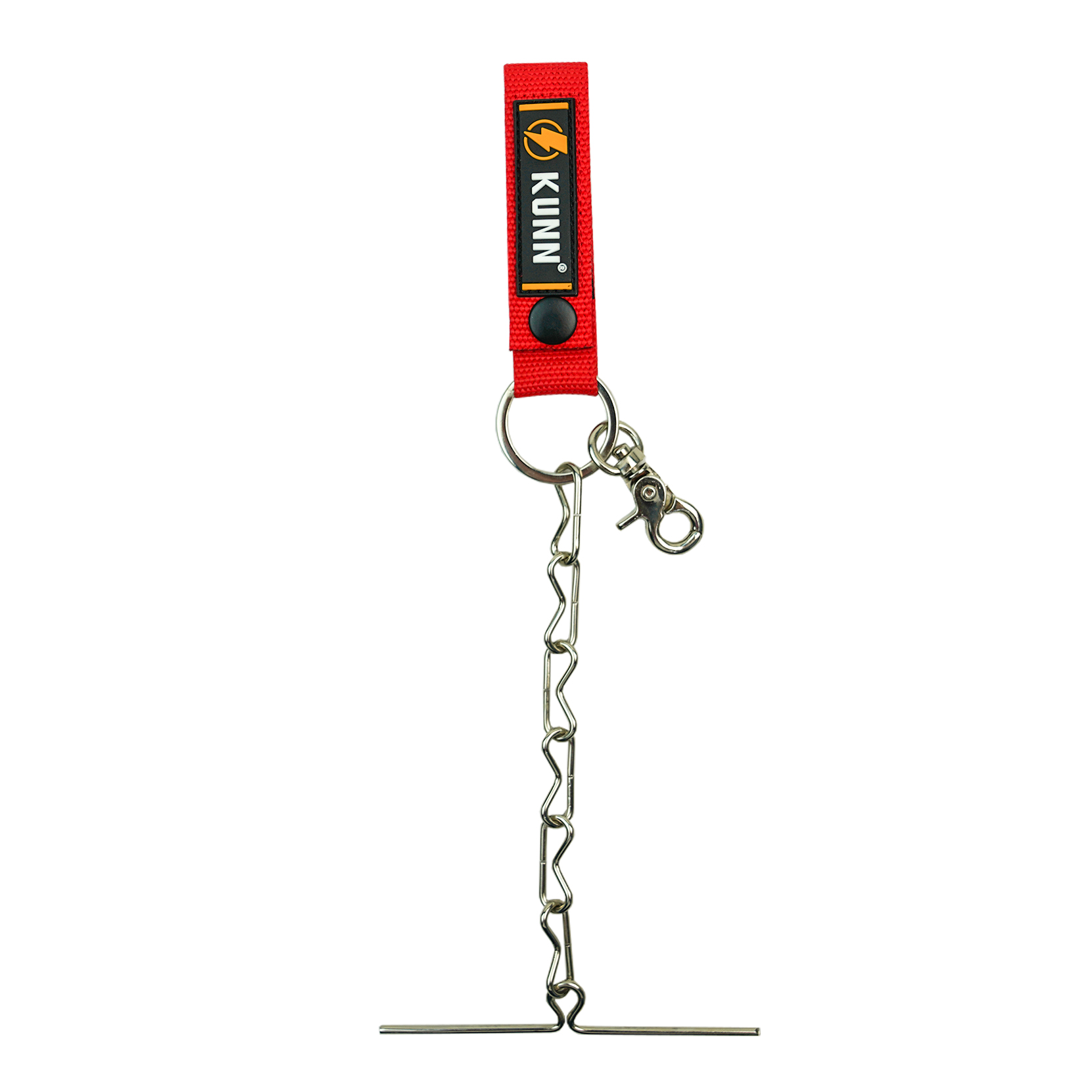 KUNN Electrical Tape Holder,Dual-Use Tape Thong,Enhanced Fast Tape Holder Chain for Tool Belt with Keyring,Snap Loop and Button: Red