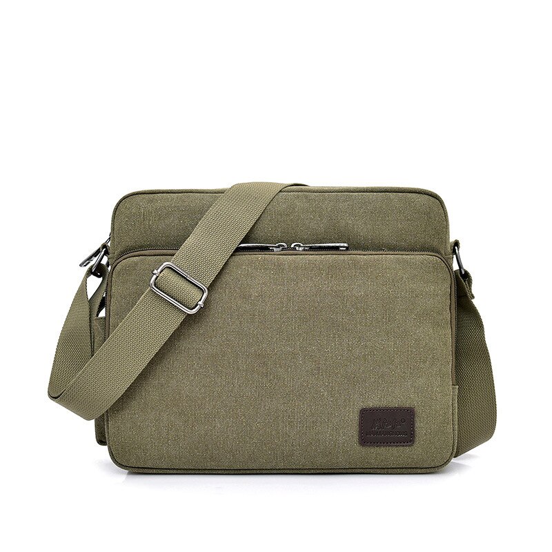 Canvas Multifunction Mens Messenger Shoulder Bags Solid Briefcases Suitcase Card Pocket For Men Women Office Outdoor Travel: Green