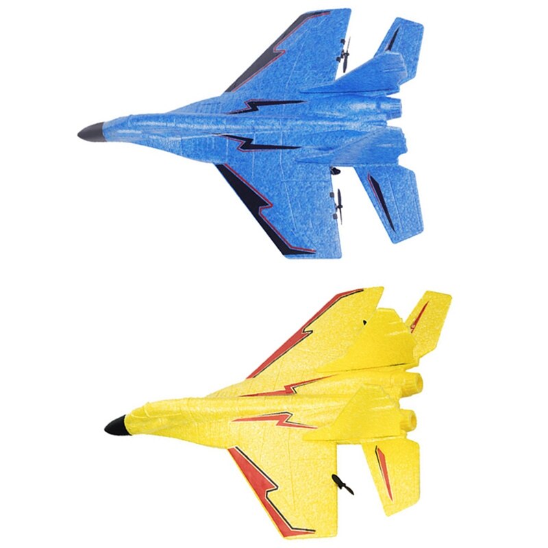 2 Set Cool Rc Vechten Fixed Wing Rc Vliegtuig Mig-530 2.4G Afstandsbediening Vliegtuigen Rc Vliegtuig Kerst , blauw & Geel