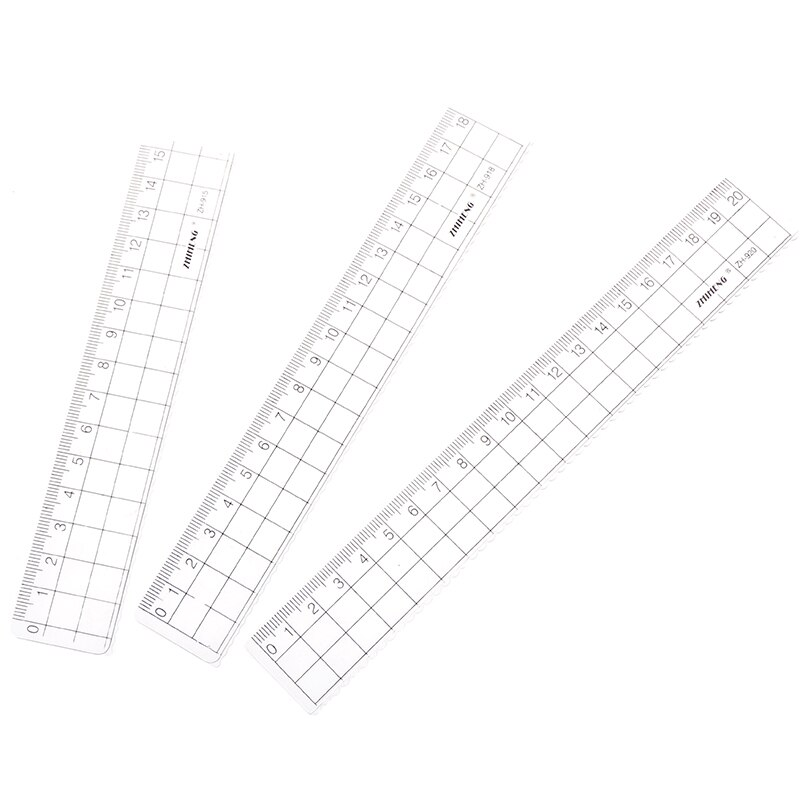 1pcs 15cm 18cm 20cm Transparent Simple Ruler Plastic Square Ruler Cute Learning Stationery Drawing School Supplies