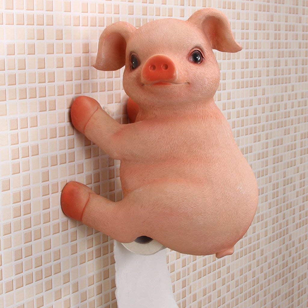 Pig Shaped Toilet Roll Holder - Waterproof - For Bathroom
