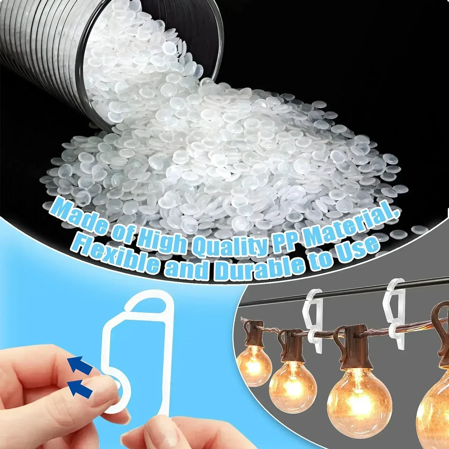 Outdoor Dachrinnenklammer Lichterketten Halter Lichterkette Clips Haken Drahtklemme Halloween Weihnachtsbaum Dekor