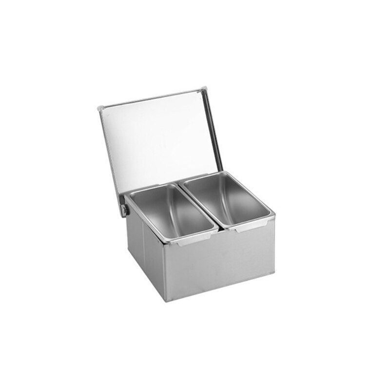 Stainless Steel Spice Box Spice Container BoxRack Holder Outdoor Cooking Camping Household 5‑Grid Portable Salt Pepper