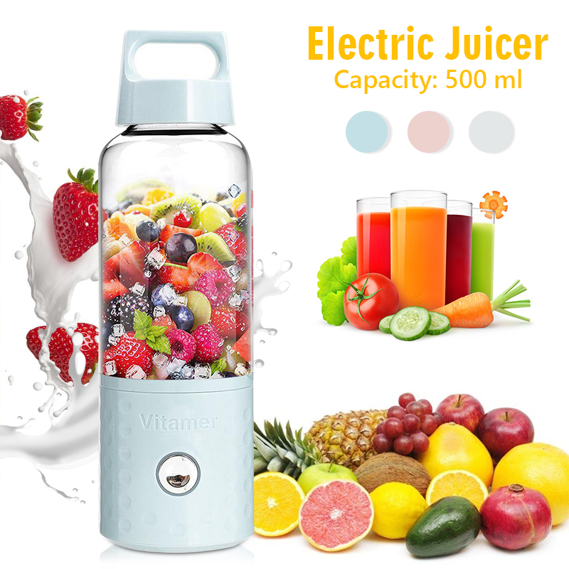 500ML 4000mAh Portable Mini USB Charging Vitamer Fruit Juicer