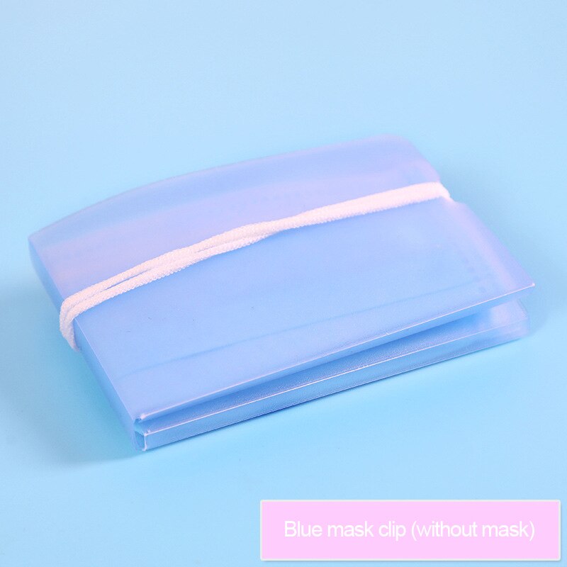 10 PCS PP Mask Storage Folder Foldable Temporary Storage Box Portable Plastic Bag Safe Storage Box Unisex Mask Storage Clip: blue