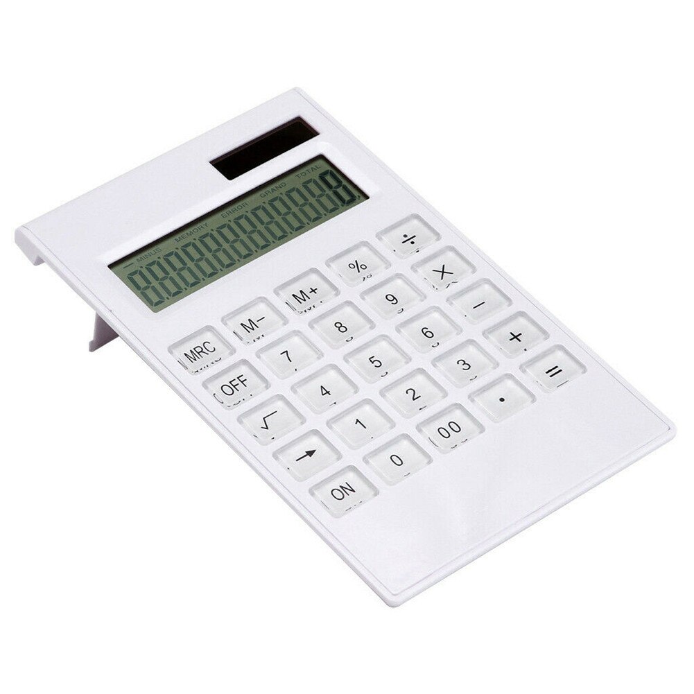 Portable Solar Powered Calculator Screen 12 Digit Large LCD Display for Office Daily Use QJY99