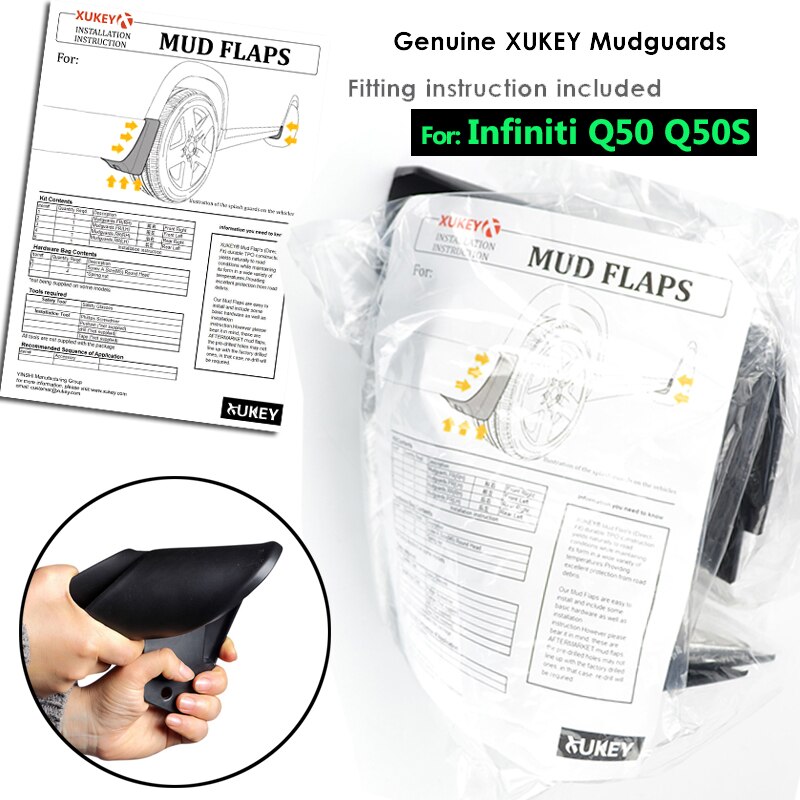 Garde-boue moulé pour Infiniti Q50 Q50S - garde-boue garde-boue garde-boue avant arrière