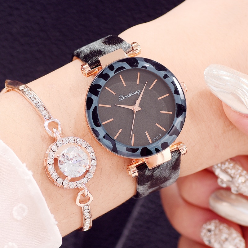 Kvinder ure billige leopard print læder dame armbånd ur casual quartz armbåndsure ur relogio feminino