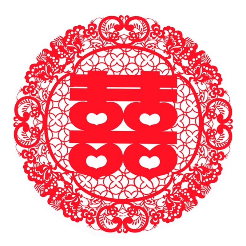 Chinese Wedding Hi Word Window Static Sticker Family Decoration Wall Decor Red Window Grilles: 7