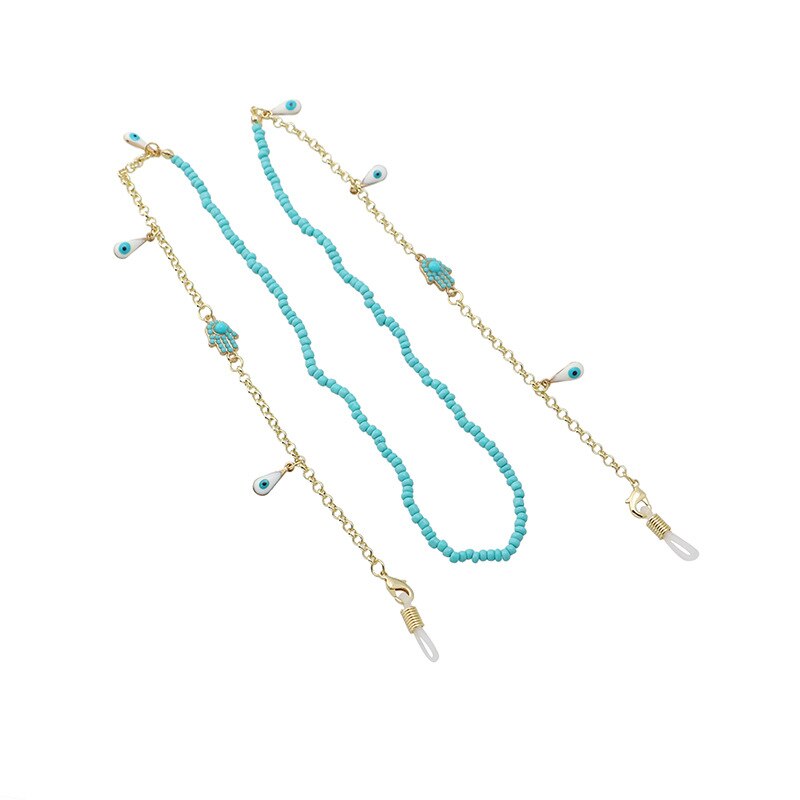 1Pcs Eyeglasses Strap Reading Glasses Hanging Chain Sunglasses Evil Eye Enamel Beads Spectacles Holder Neck Cord Glasses Anti: 6