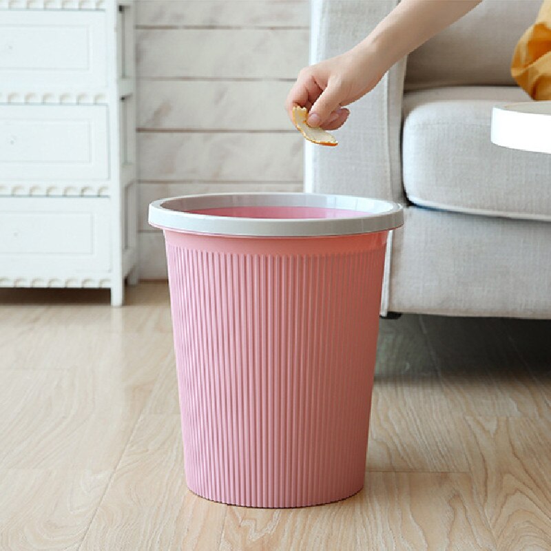 Kitchen Cabinets Storage Trash Bin Recycling Garbage Can Zero Waste Bathroom Bucket Office Container Sorting Rolling Bucket Pink
