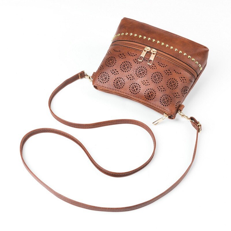 Hollow Out Vrouwen Tas Handtas Vintage Messenger Schoudertas Pu Lederen Crossbody Tassen Voor Vrouwen Bolsa Feminina