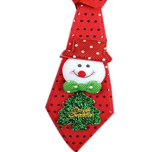 Corbata ostentosa de lentejuelas para niños y niñas, accesorios de Cosplay de Papá Noel, Elk, muñeco de nieve, de Navidad: Snow man