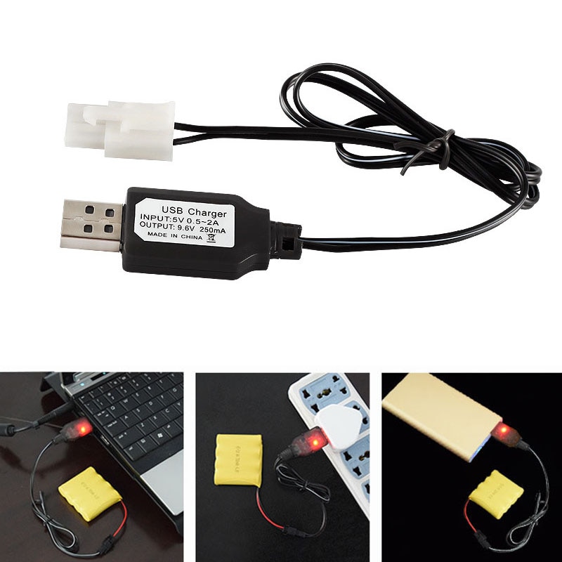 USB Ladekabel 250mA 9,6 V Batery Ni-CD/Ni-Mh Akku Ladegerät SM JST EL KET 2P 3P 3,5 Stecker Stecker Adapter