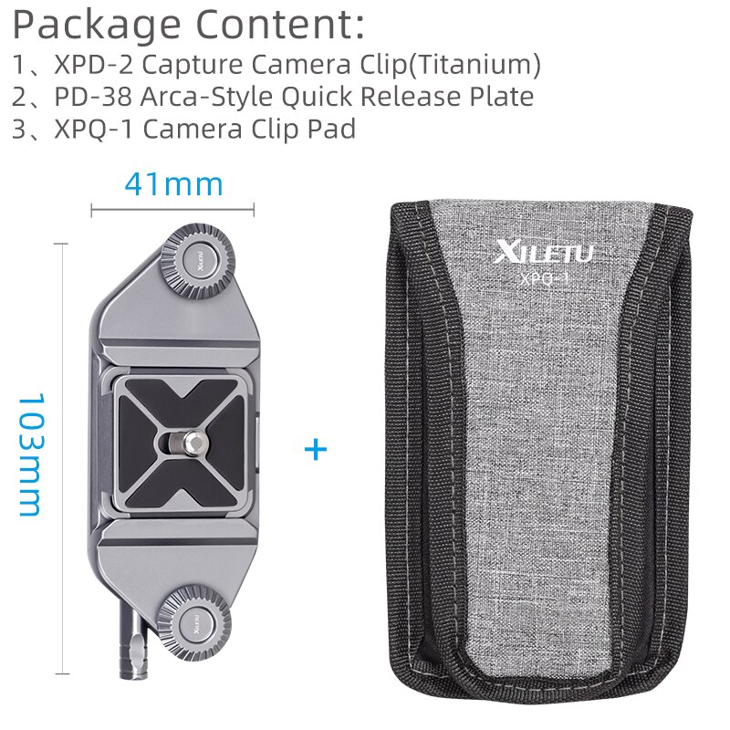 XILETU Capture Camera Clip Camera Belt Holster Mount Waist Clip Holder Hanger 1/4 Inch Screw Quick Release Plate for Camera DV: XPD2PD38XPQ1Titanium