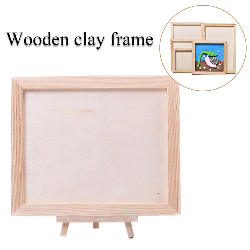 Houten Diy Blank Photo Houders Kinderen Diy Klei Fotolijsten Voor Thuis Craft Party Kids Desktop Ornament Fotolijst