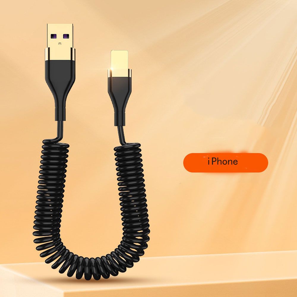 Câble USB 5A de Type C, Charge rapide, cordon de chargeur pour Xiaomi, Huawei, OPPO, IPhone: Gold-For iPhone