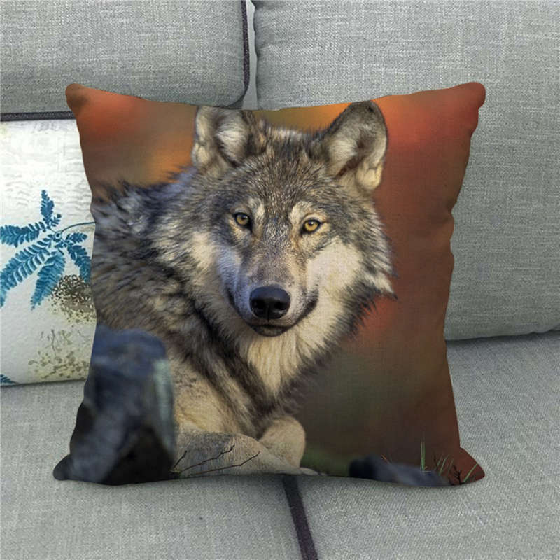 Poszewki na poduszki okrutna bestia wilk poduszka w kształcie zwierzęcia pokrywa 45x45cm dekoracja salonu domu pościel/bawełna poszewka na poduszkę Decor: 14