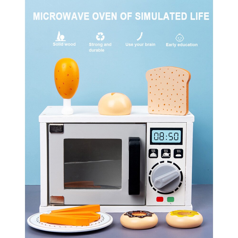Nowe dziecko drewniane udawaj zagraj zestawy symulacja tostery maszyna robić chleba ekspres robić kawy mikser zestaw robić pieczenia gra mikser kuchnia rola zabawki: A