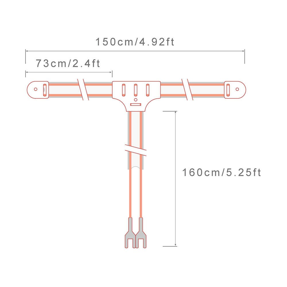 Maison Radio câble 300 ohms PE FM polyvalent intérieur Transparent avec 2 broches antenne récepteur stéréo Durable Dipole T Type