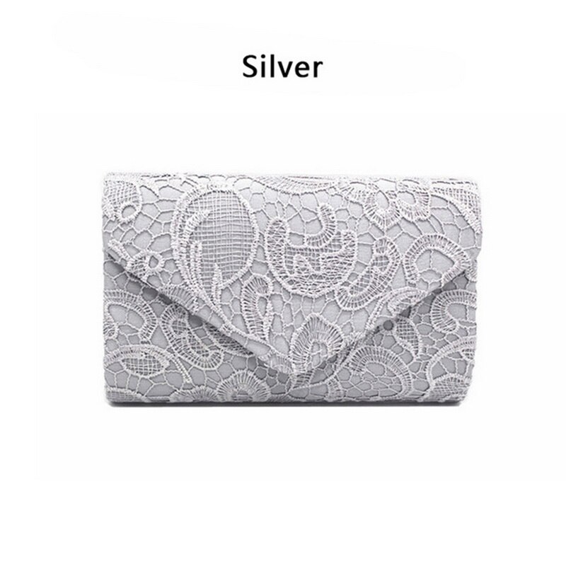 Litthing classical Style Women Handbags Solid Clutches Beautiful Girl Handbags Bags For Women: Silver