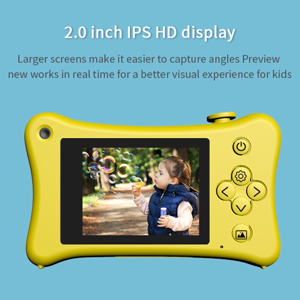 Piccola fotocamera reflex per bambini regalo 3-8 anni ragazza ragazzo bambini digitali schermo 2 pollici 1080P registrazione Video Design infrangibile antiscivolo