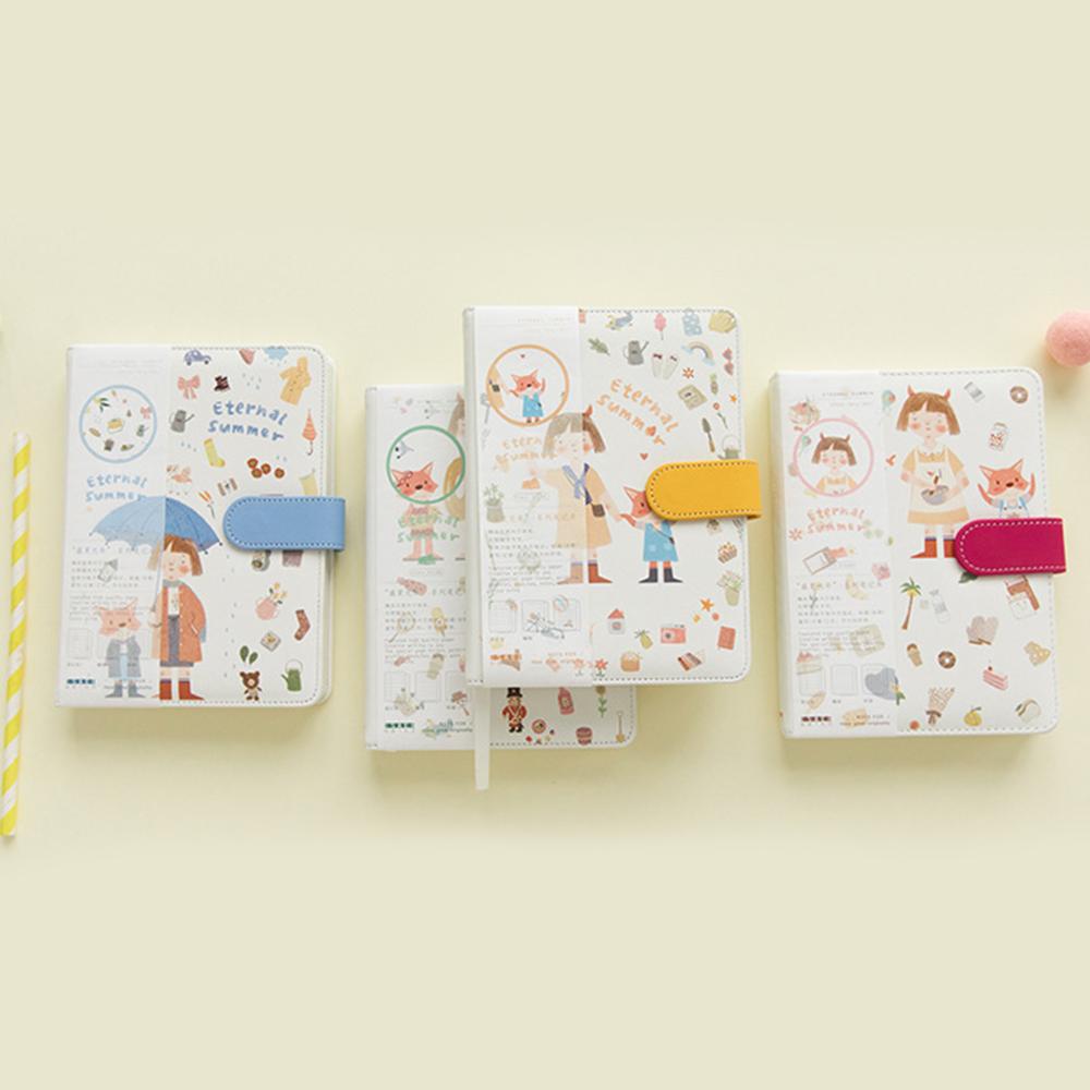 A5 Cute Cartoon Notebook Leather Diary Journal Planner Travelers Journal Agenda