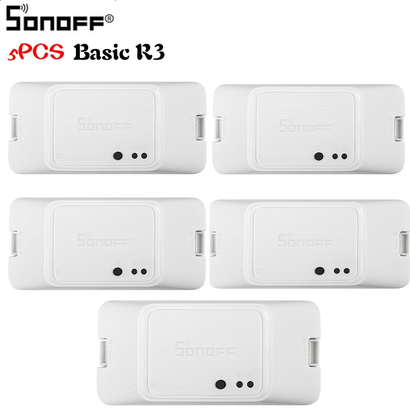 5PCS SONOFF Basic R3 Smart Switch APP Smart Home WIFI 10A Modules Compatible with Alexa Google Home Automation