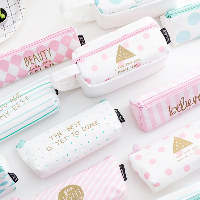 TUTU Korean Cracker School fabric Pencil Case Cute Pen Bag Kawaii Stationery Pouch Office School Supplies H0010