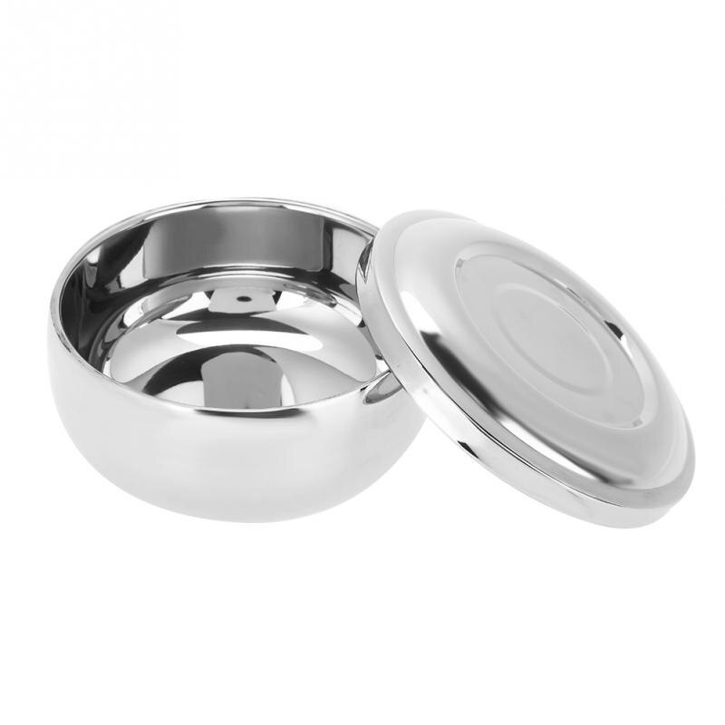 Universal Men Stainless Steel Beard Shaving Soap Bowl Shaving Mug Container With a Mirror