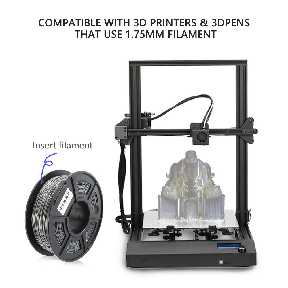 Enotepad 1.75mm 1kg PETG 3D Printer Filament 1.75mm 1KG/2.2LB Spool Black PET Printer Material from Overseas Warehouses