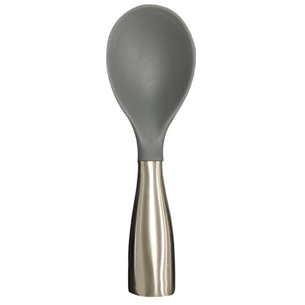Cuchara de silicona para arroz, olla antiadherente para cocinar arroz, de acero inoxidable, alta temperatura: Grey