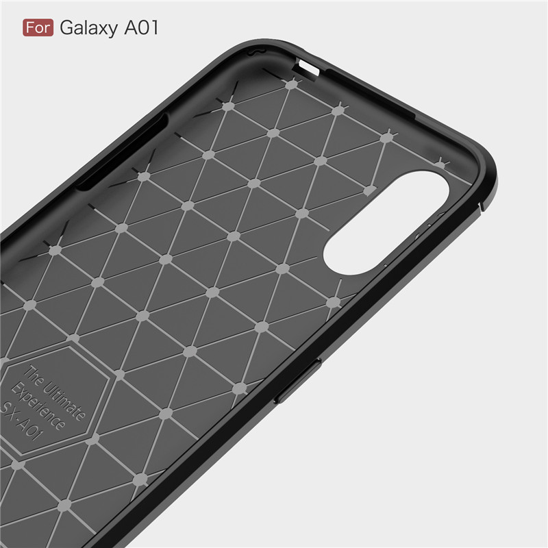Voor Samsung Galaxy A01 Case Voor Samsung A01 Bumper Zacht Carbon Fiber Back Cover Voor Samsung Galaxy A01 Telefoon Gevallen 5.7''