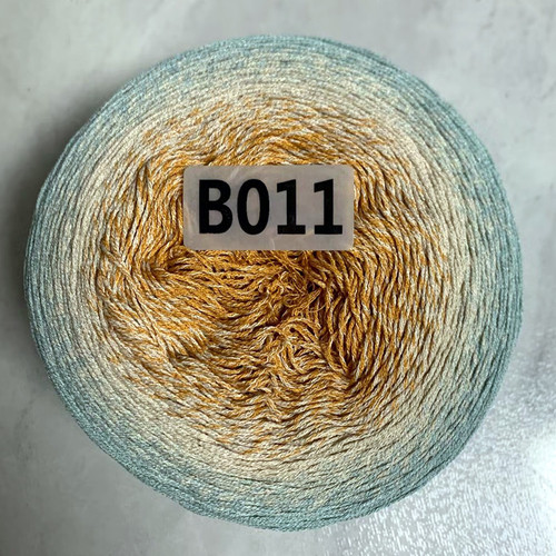 Ovillo de algodón y lino para Tartas, hilo degradado 8 # de encaje Macaron, línea de gelatina de 4 hebras, sección larga teñida, chal de ganchillo, TJ20263, 300G por bola: Azul oscuro
