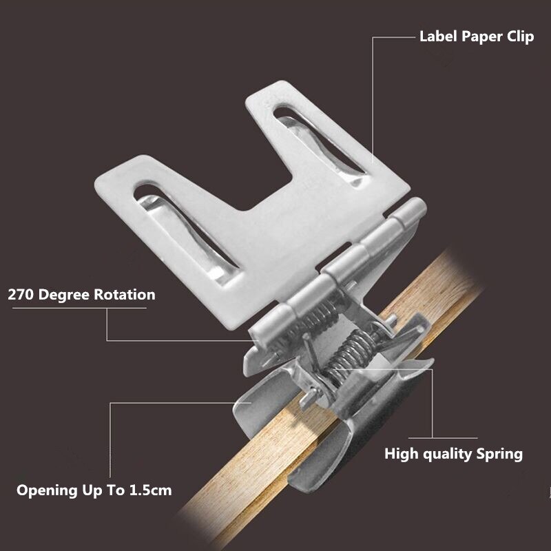 Metal Label Holder Sign Tag Price Tag Ticket Name Card Clip Snap Pop Clip Holder StandRacks Food Price Clip Shelf Talker