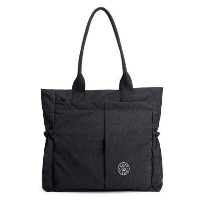 10 farger kvinners uformelt lerret stor kapasitet vanntett lett skulderveske håndveske mamma bag: Svart